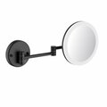 Kibi Circular LED Wall Mount One Side 5x Magnifying Make Up Mirror - Matte Black KMM102MB